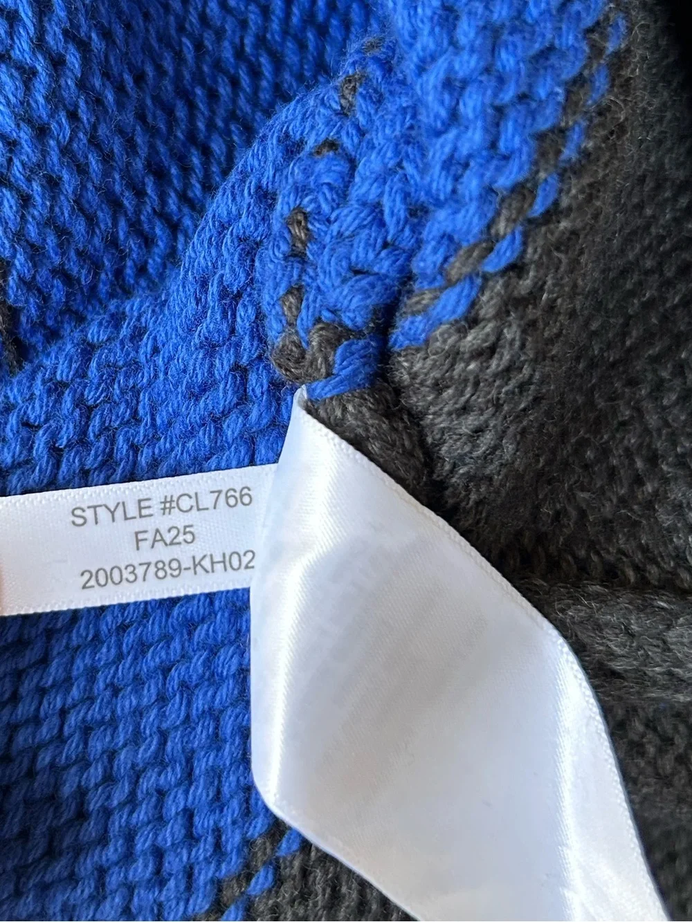 J. Crew 1988 Rollneck sweater in cotton hoop stripe Hthr Black Regal Blue Sz M